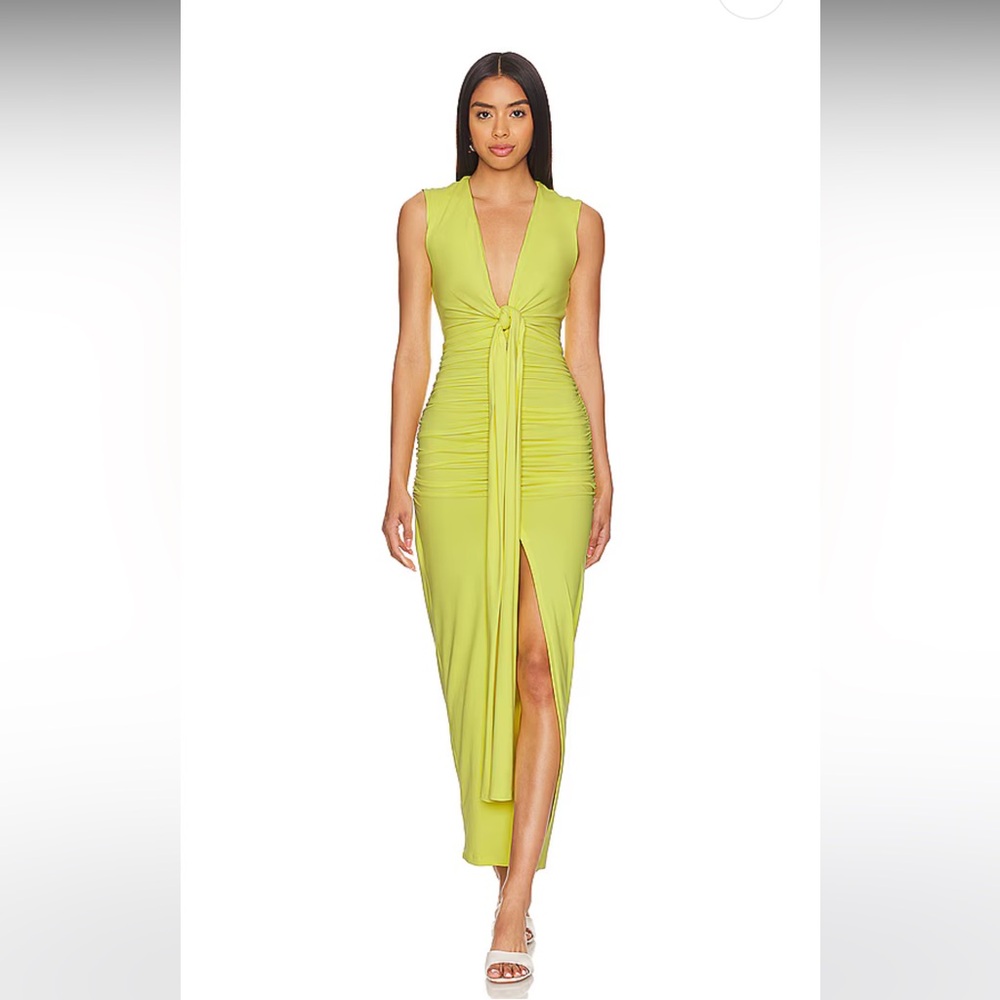 Susana Monaco Tie Front Gathered Dress in Glow
